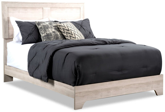 Lit à panneaux Yorkdale avec tête de lit et cadre, fabriqué au Canada, blanc - Grand lit | Lit à panneau Yorkdale fabriqué au Canada avec tête de lit et cadre de lit, blanc - format grand lit