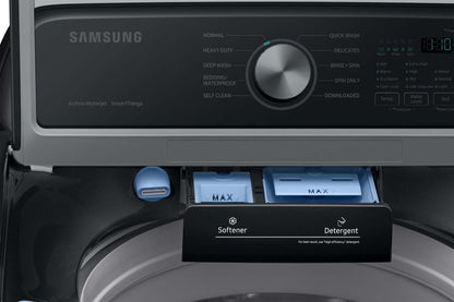 Samsung 5,4 Cu. Fort. Laveuse à chargement par le haut - Acier inoxydable noir - WA46CG3505AVA4 | Laveuse Samsung à chargement par le haut de 5,4 pi³ - acier inoxydable noir - WA46CG3505AVA4