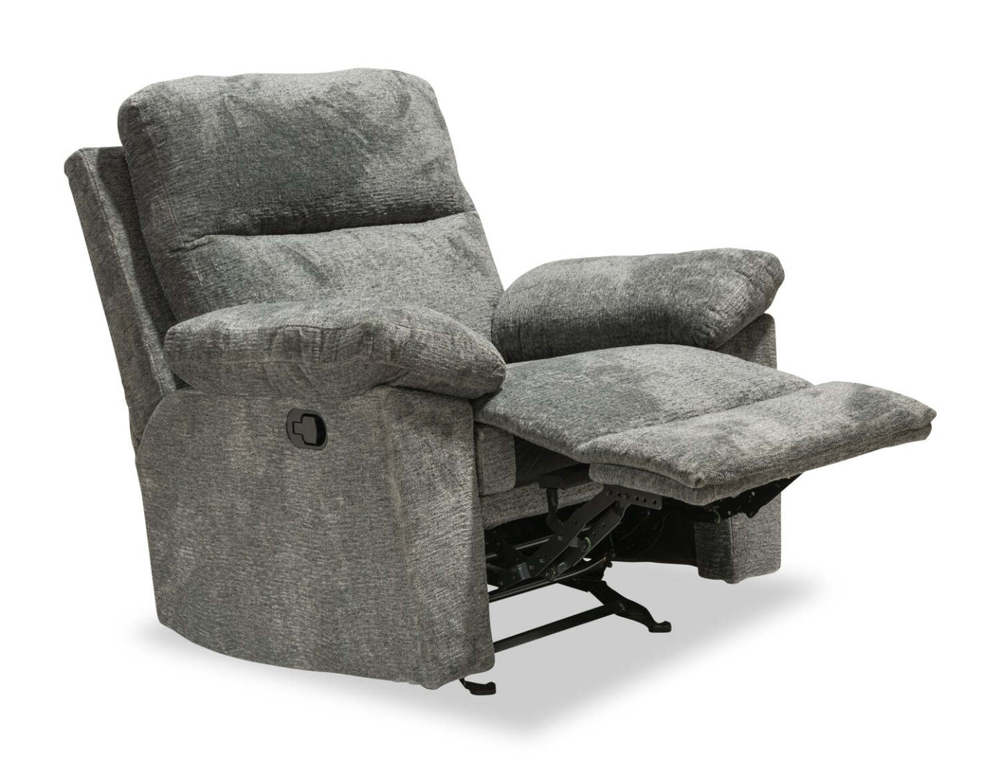 Made in Canada Oliver 40 Chenille Fabric Glider Reclining Chair - Addison Pewter Grey | Fauteuil coulissant inclinable Oliver de 40 po fabriqué au Canada en tissu de chenille - gris étain Addison