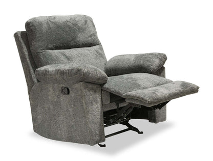 Made in Canada Oliver 40 Chenille Fabric Glider Reclining Chair - Addison Pewter Grey | Fauteuil coulissant inclinable Oliver de 40 po fabriqué au Canada en tissu de chenille - gris étain Addison
