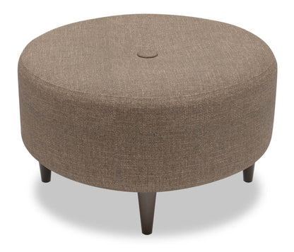 Fabriqué au Canada Sofa Lab personnalisable Pouf The Curve 31 en tissu d'apparence lin - Luna Parline marron | Pouf The Curve de Sofa Lab de 31 po fabriqué au Canada en tissu d'apparence lin - brun Luna Parline | CURV2591