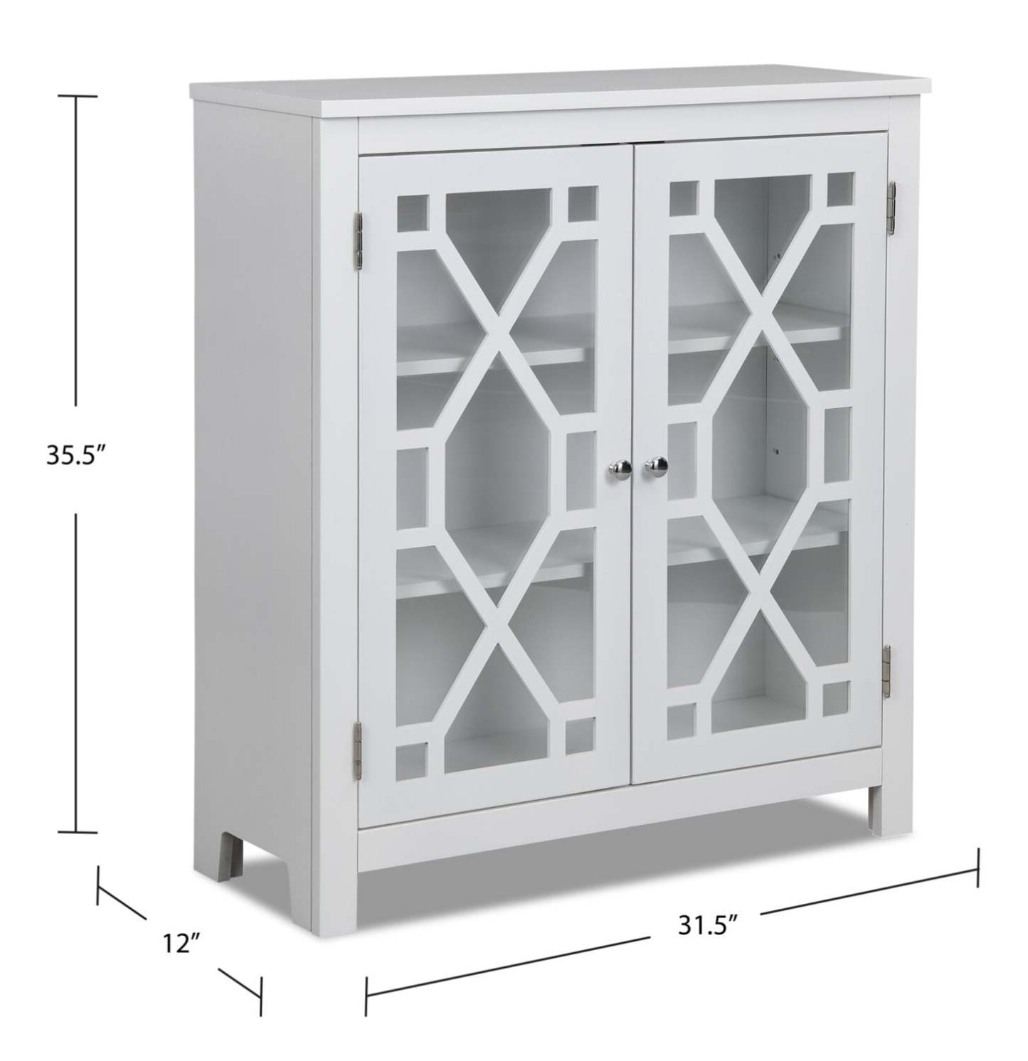 Armoire décorative Clary 31.5 avec portes en verre - Blanc|Armoire décorative Clary de 31,5 po avec portes en verre - blanche