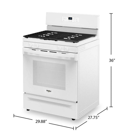 Cuisinière à gaz Whirlpool de 30 po et de 5,3 pi³ avec brûleur SpeedHeat™ - WFGS3530RW | Cuisinière à gaz Whirlpool de 5,3 pi³ et de 30 po avec brûleur SpeedHeatMC - WFGS3530RW | WFGS353W