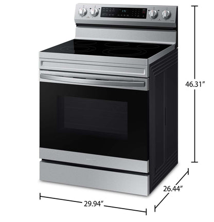 Cuisinière électrique intelligente amovible Samsung de 6,3 pi³ avec friture à air - acier inoxydable - NE63A6511SS/…