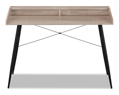 Bureau Jeremy 47.25 avec petite niche - Taupe|Bureau Jeremy de 47,25 po avec petite crédence - taupe