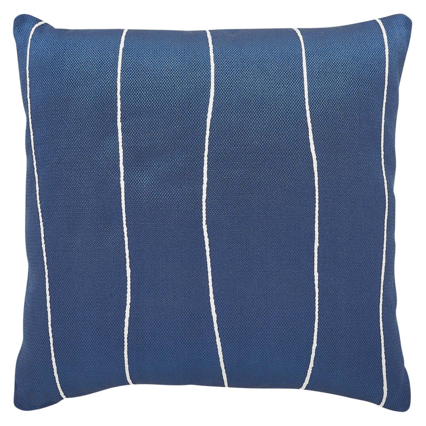 Coussin décoratif rayé intérieur/extérieur - Marine | Coussin décoratif rayé pour l'intérieur et l'extérieur - bleu marine | LX1024DP