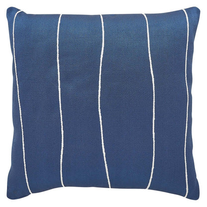 Coussin décoratif rayé intérieur/extérieur - Marine | Coussin décoratif rayé pour l'intérieur et l'extérieur - bleu marine | LX1024DP
