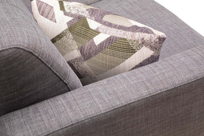 Kort & Co. Freeman 63 tissu d’apparence lin causeuse avec pattes en bois et coussins de dossier capitonnés - gris anthracite