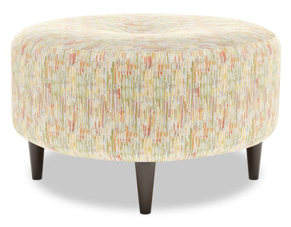 Fabriqué au Canada Sofa Lab personnalisable Pouf en tissu The Curve 31 - Jardin multicolore | Pouf The Curve de Sofa Lab de 31 po fabriqué au Canada en tissu - Jardin multicolore | CURV1141