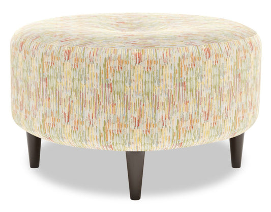 Fabriqué au Canada Sofa Lab personnalisable Pouf en tissu The Curve 31 - Jardin multicolore | Pouf The Curve de Sofa Lab de 31 po fabriqué au Canada en tissu - Jardin multicolore | CURV1141