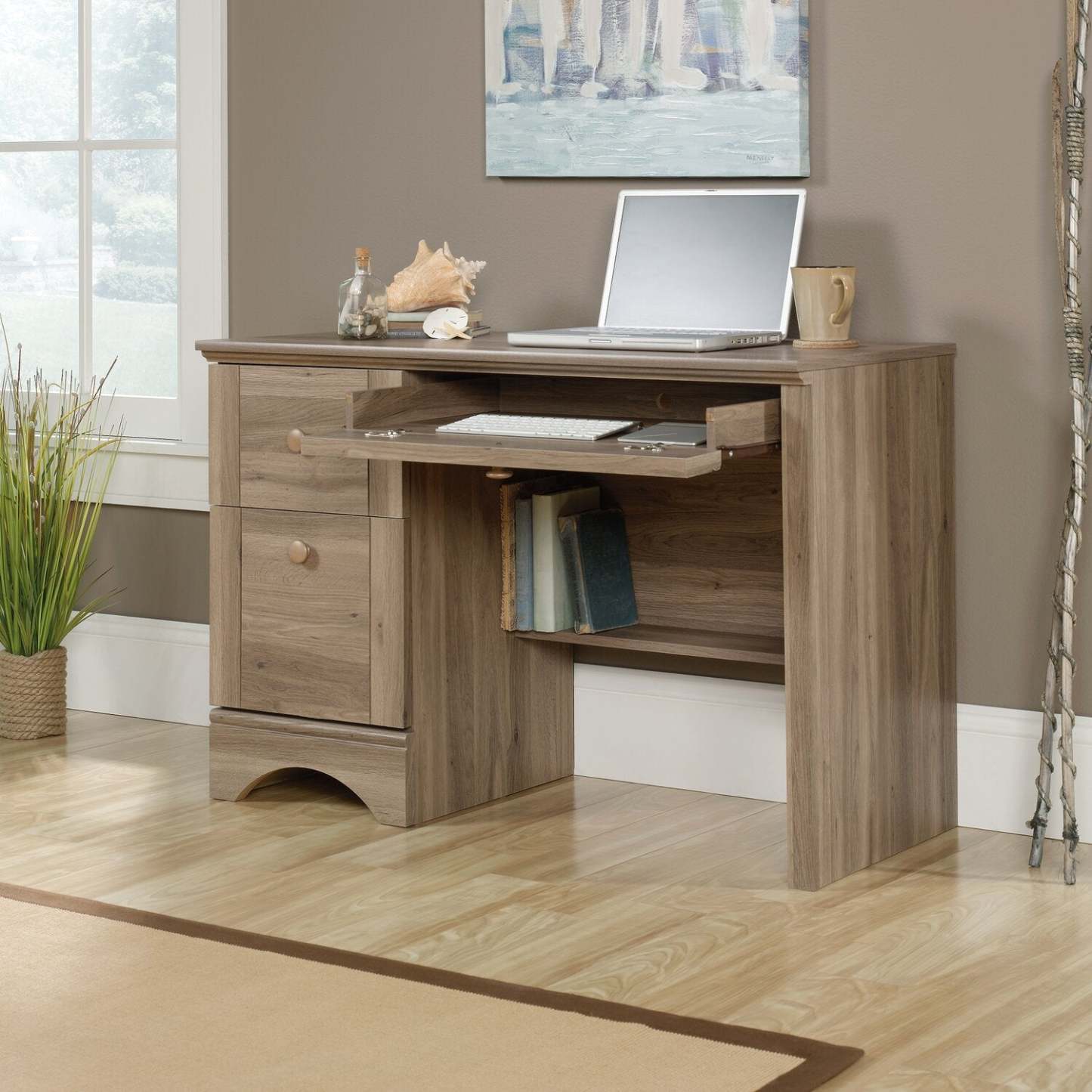 Harbor View 43.47 Computer Office Desk - Salt Oak|Bureau d'ordinateur Harbour View de 43,47 po - chêne salé