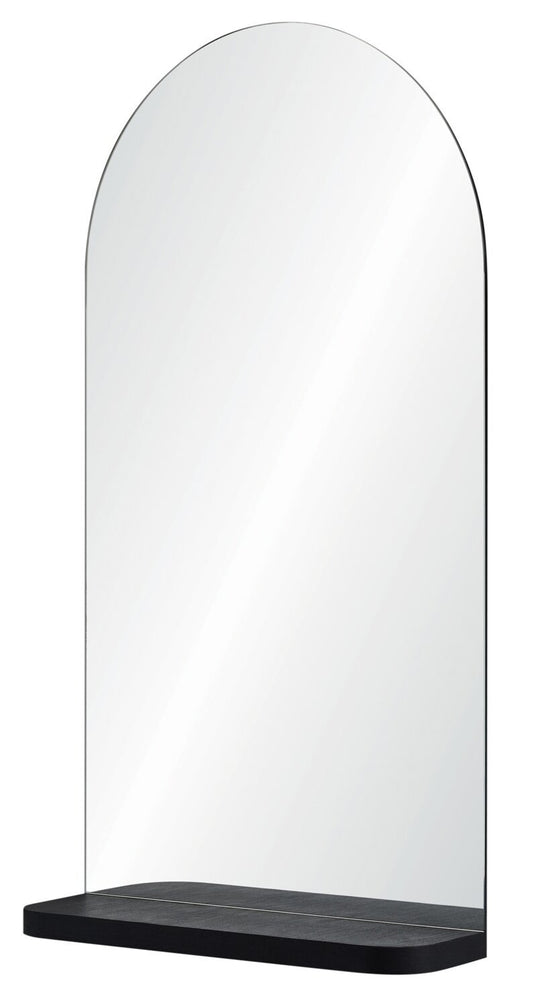 Miroir noir arrondi avec étagère - 20 x 36 | Miroir arrondi noir avec tablette - 20 po x 36 po | MT2432MR