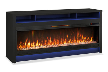 Meuble pour téléviseur Blazen de 64 po avec foyer électrique et rangement, pour téléviseurs jusqu’à 70 po - noir