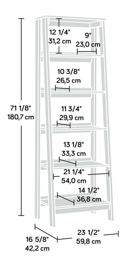 Kyree 23.54 Bibliothèque style échelle à 5 étagères - Chalked Chestnut | Bibliothèque Kyree de 23,54 po de type échelle à 5 tablettes - marron blanc