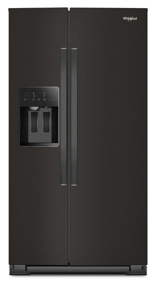 Réfrigérateur Whirlpool de 36 po et de 28,7 pi³ à compartiments juxtaposés - acier inoxydable noir - WRSF5536RV | Whirlpool 36 28.7 Cu. Ft. Side-by-Side Refrigerator – Black Stainless - WRSF5536RV