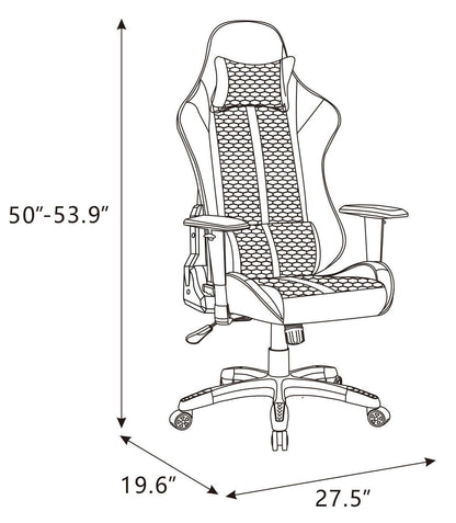 Chaise de jeu ergonomique Hawk 27,5" - Noir et rouge | Fauteuil de jeu ergonomique Hawk de 27,5 po - noir et rouge