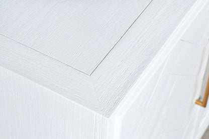 Armoire d'appoint en bois massif Keena 40 - Blanc|Armoire décorative Keena de 40 po en bois massif - blanche