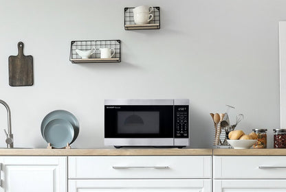 Pointu 0,9 Cu. Fort. Micro-ondes de comptoir Carousel® - Acier inoxydable - SMC0962KSC | Four à micro-ondes de comptoir Sharp de 0,9 pi3 avec plateau tournant CarouselMD - SMC0962KSC | SMC096SC