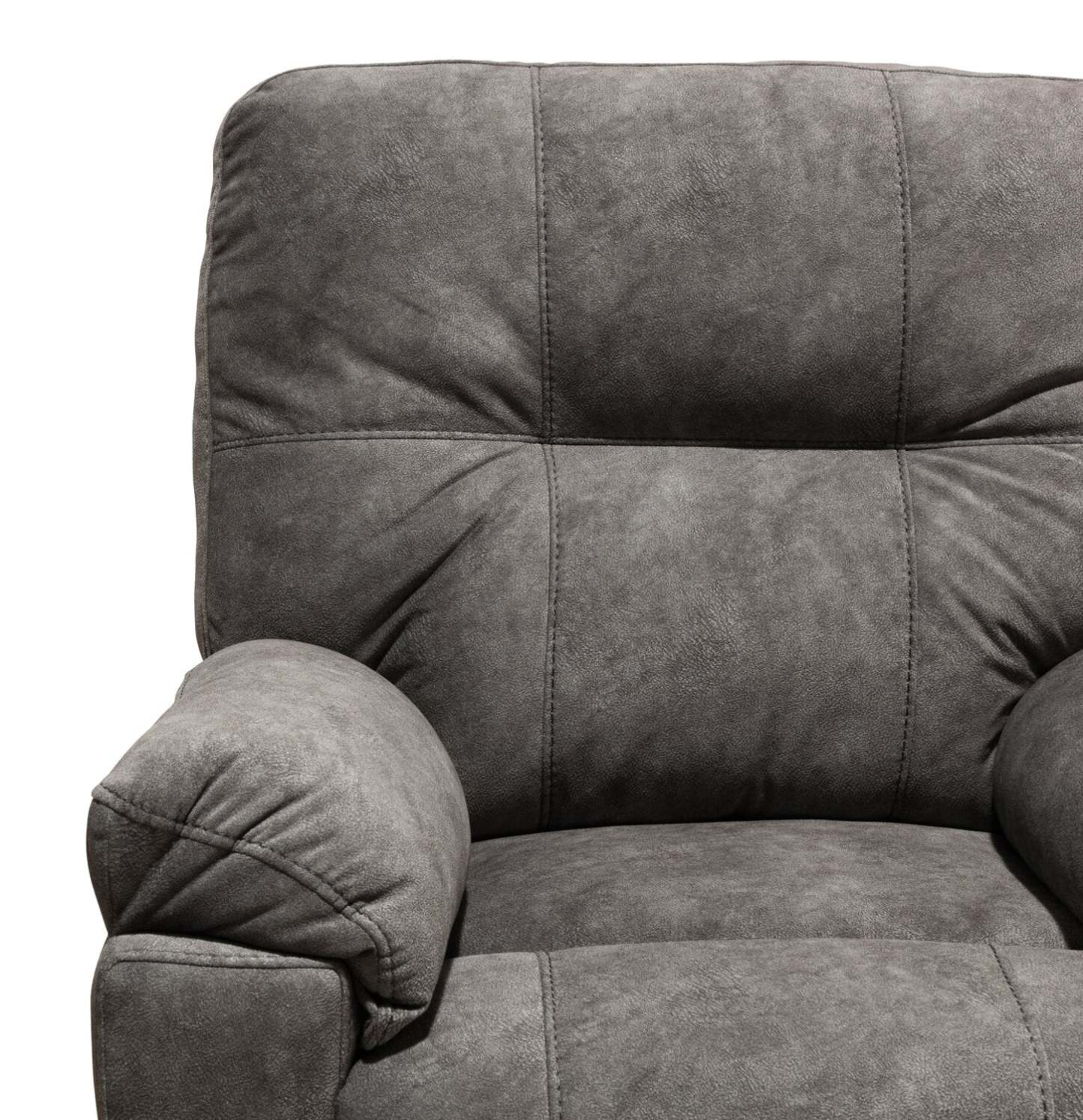 Fabriqué au Canada Fauteuil inclinable coulissant en tissu Gybson 38 - Gris | Fauteuil coulissant inclinable Gybson de 38 po fabriqué au Canada en tissu - gris