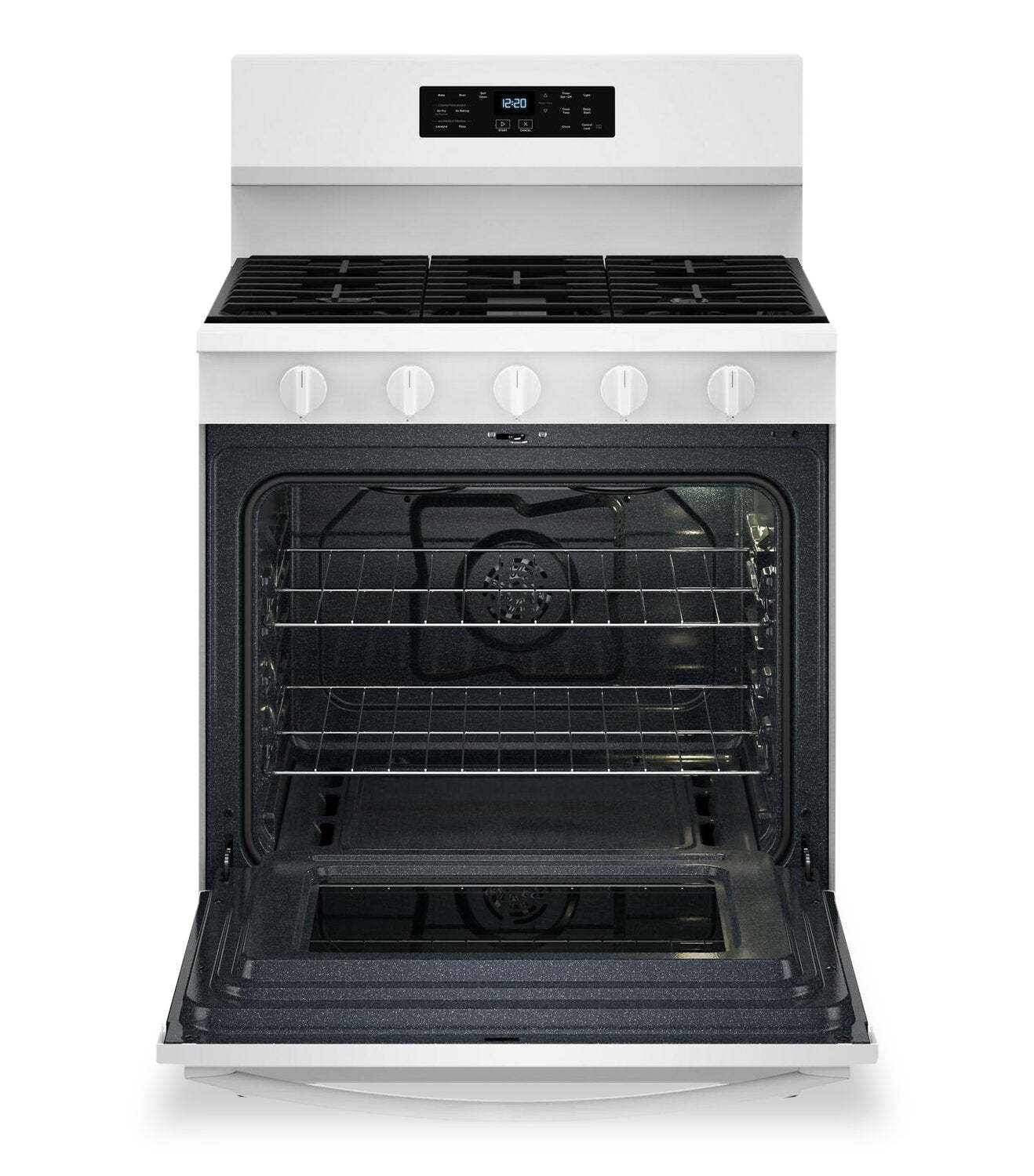 Cuisinière à gaz Whirlpool de 5 pi³ avec friture à air et autonettoyage - blanche - WFGS5030RW | WFGS50RW