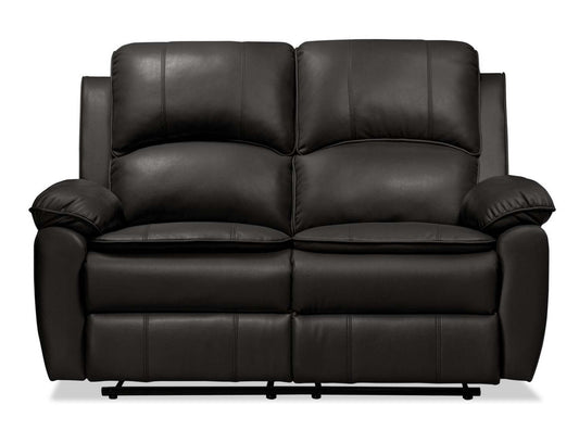 Causeuse inclinable Chandler de 60 po en tissu d'apparence cuir - gris