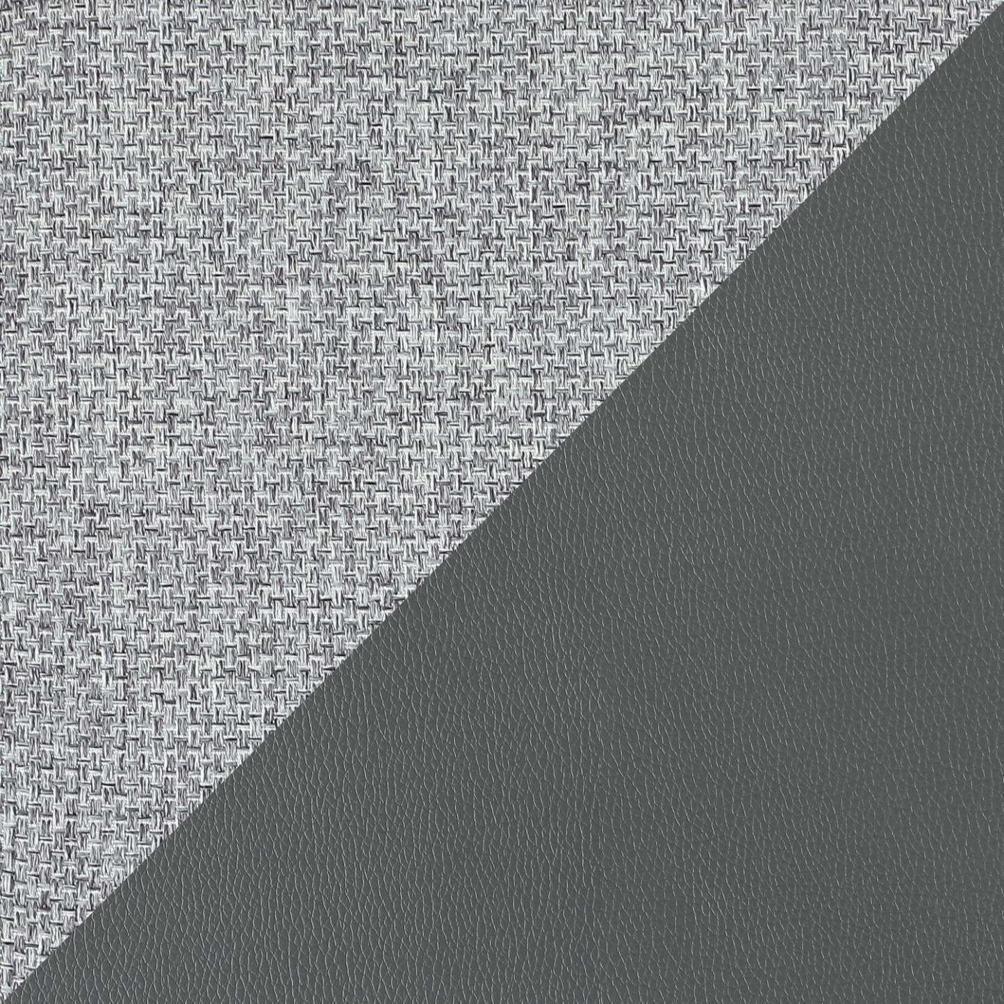 Chaise de salle à manger Bari avec tissu d'apparence cuir végétalien et lin, siège pivotant, métal - Gris | Chaise de salle à manger Bari en tissu de cuir végétalien, en tissu d'apparence lin et en métal avec siège pivotant - grise