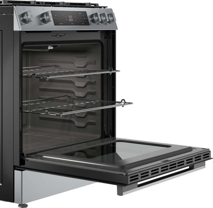 Bosch 30 5.8 Cu. Ft. 100 Series Gas Range with Rapid Preheat and Air Fry - Stainless Steel - HGF1050MUC | Cuisinière à gaz Bosch série 100 de 5,8 pi3 et de 30 po avec préchauffage rapide et friture à air - acier inoxydable - HGF1050MUC | HGF105MC