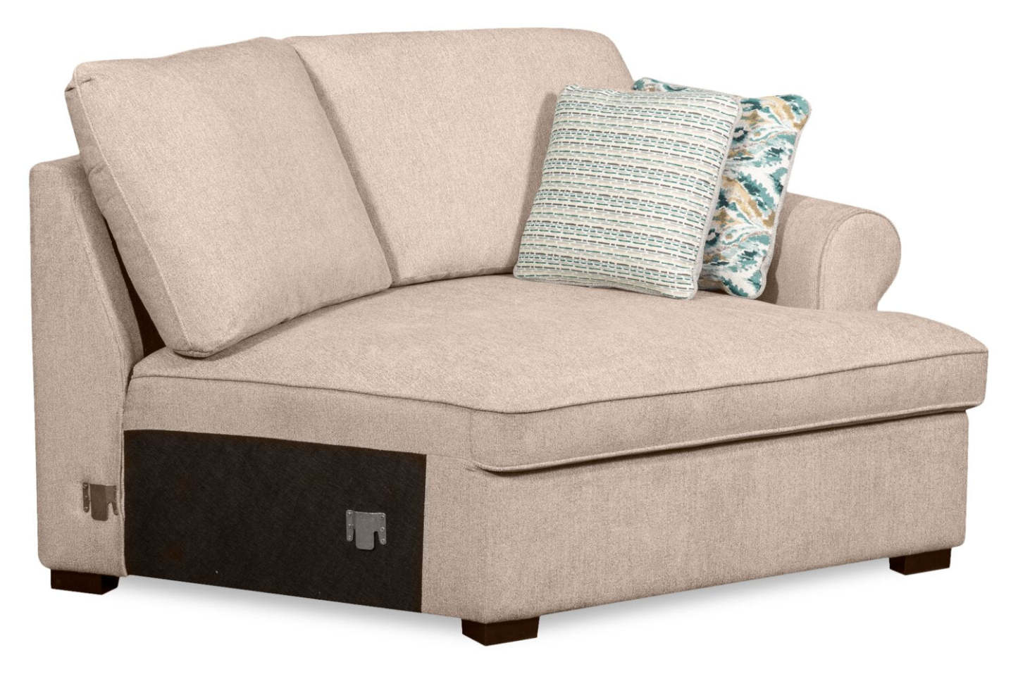 Scott Living Haven 2-Piece Right-Facing Chenille Fabric Cuddler Sectional - Taupe | Canapé sectionnel enveloppant de droite Haven de Scott Living 2 pièces en tissu de chenille - taupe