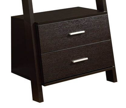 Bibliothèque échelle Ronan 25,5 avec étagères ouvertes et 2 tiroirs - Espresso |Bibliothèque échelle Ronan de 25,5 po à tablettes ouvertes et 2 tiroirs - espresso