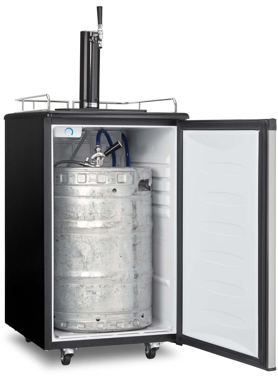 Danby 5,4 Cu. Fort. Kegerator à robinet unique - DKC054A1BSLDB | Refroidisseur de fût à bière Danby de 5,4 pi³ à 1 robinet - DKC054A1BSLDB | DKC054A1