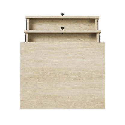 Table de chevet à 2 tiroirs Mori, 18 L x 25,75 H - Naturel | Table de nuit Mori de 18 po (l) x 25,75 po (H) à 2 tiroirs - naturelle