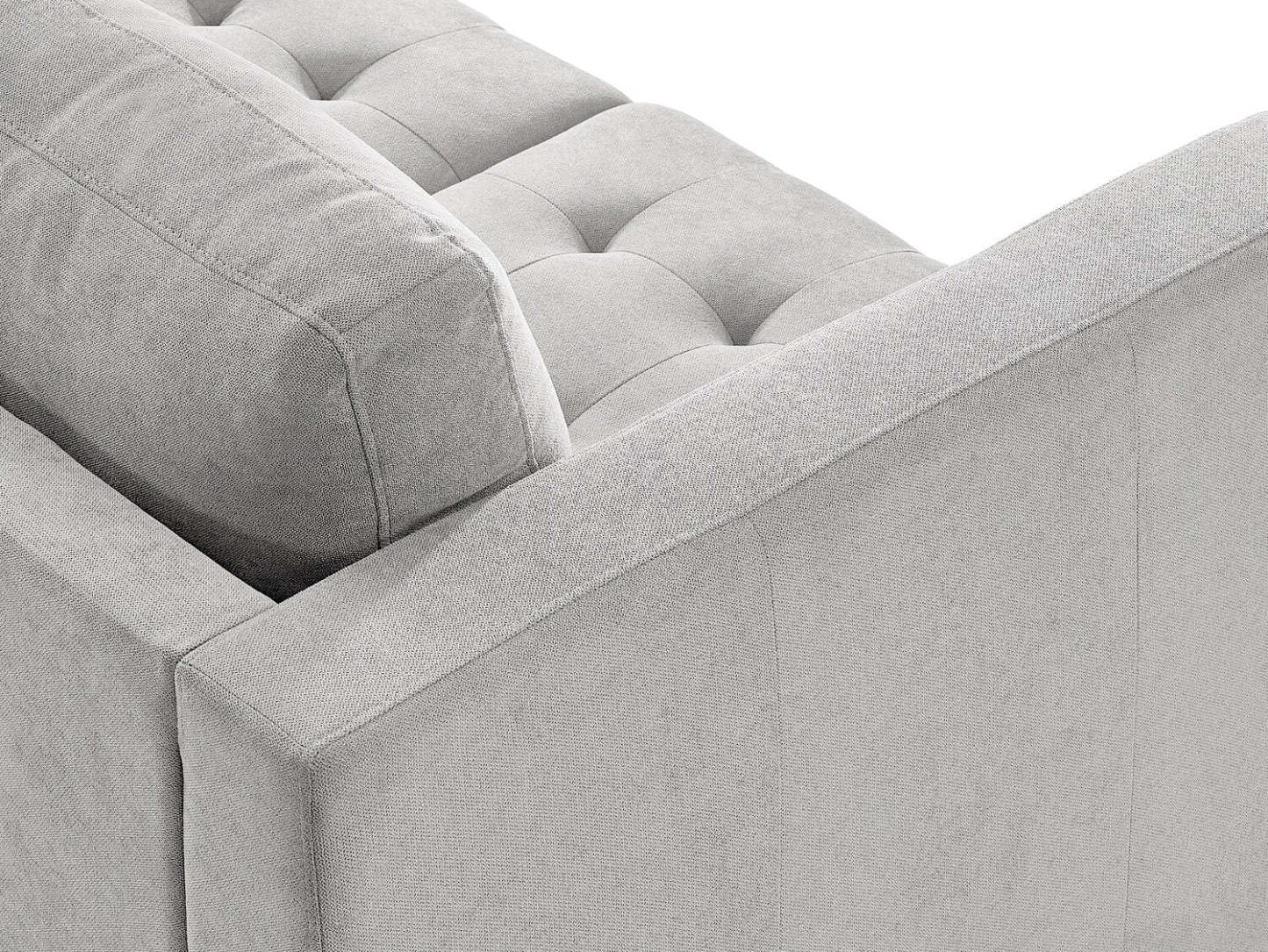 Causeuse en tissu Metro 57 avec coussins de siège touffetés et coussins de dossier réversibles - Neutre | Causeuse Metro de 57 po en tissu avec coussins de siège capitonnés et coussins de dossier réversibles - neutre