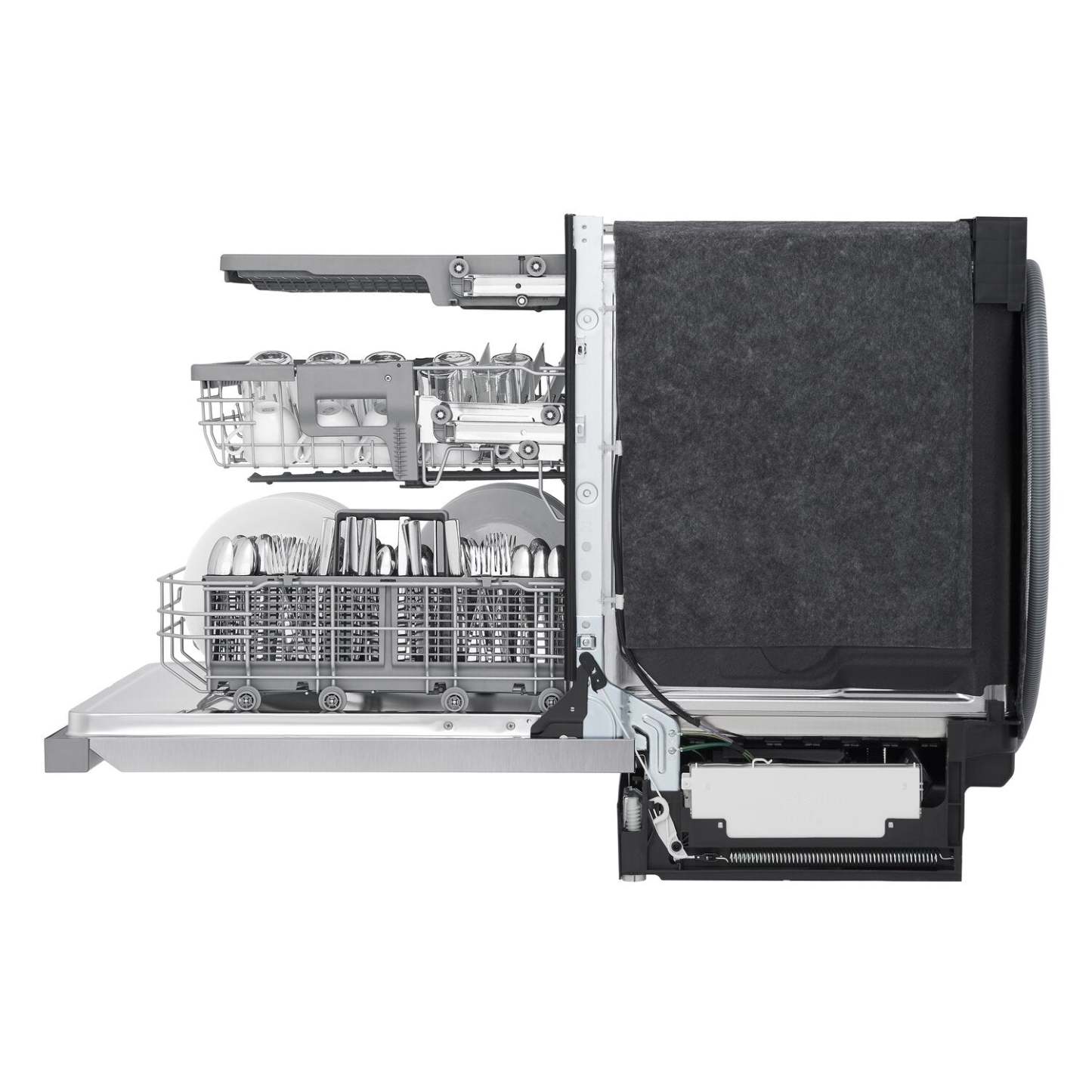 Lave-vaisselle encastré LG à 24 po et 48 dBA avec commandes sur le dessus et QuadWash® - acier inoxydable résistant aux traces - LDPN45… | LG 24 48 dBA Built-In Top-Control Dishwasher with QuadWash® - Smudge Proof Stainless Steel - LDPN45…