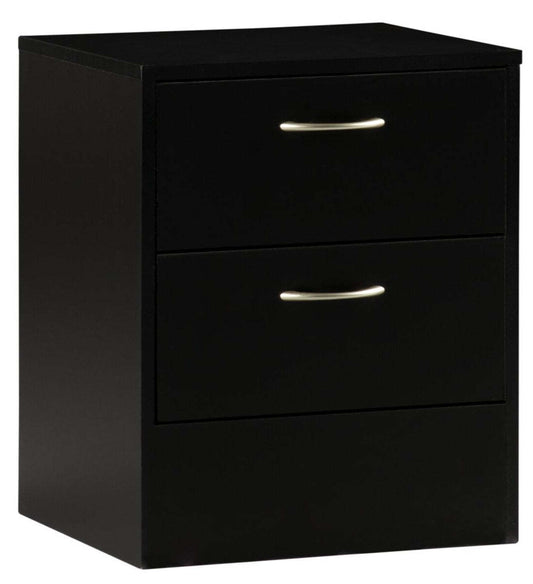 Table de nuit Arlo à 2 tiroirs, 18,3 po (L) x 22 po (H), fabriquée au Canada - noire