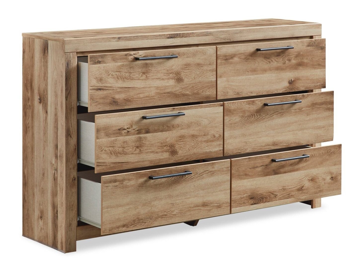 Commode à 6 tiroirs pour chambre à coucher Derekson, 58,7 L x 36,4 H - Naturel | Commode Derekson de 58,7 po (L) x 36,4 po (H) à 6 tiroirs pour la chambre à coucher - naturelle