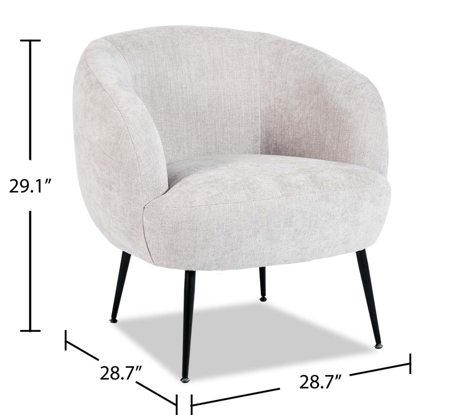 Fauteuil d'appoint en tissu boucle Nova 28.7 – gris clair | Fauteuil d'appoint Nova de 28,7 po en tissu bouclé - gris clair