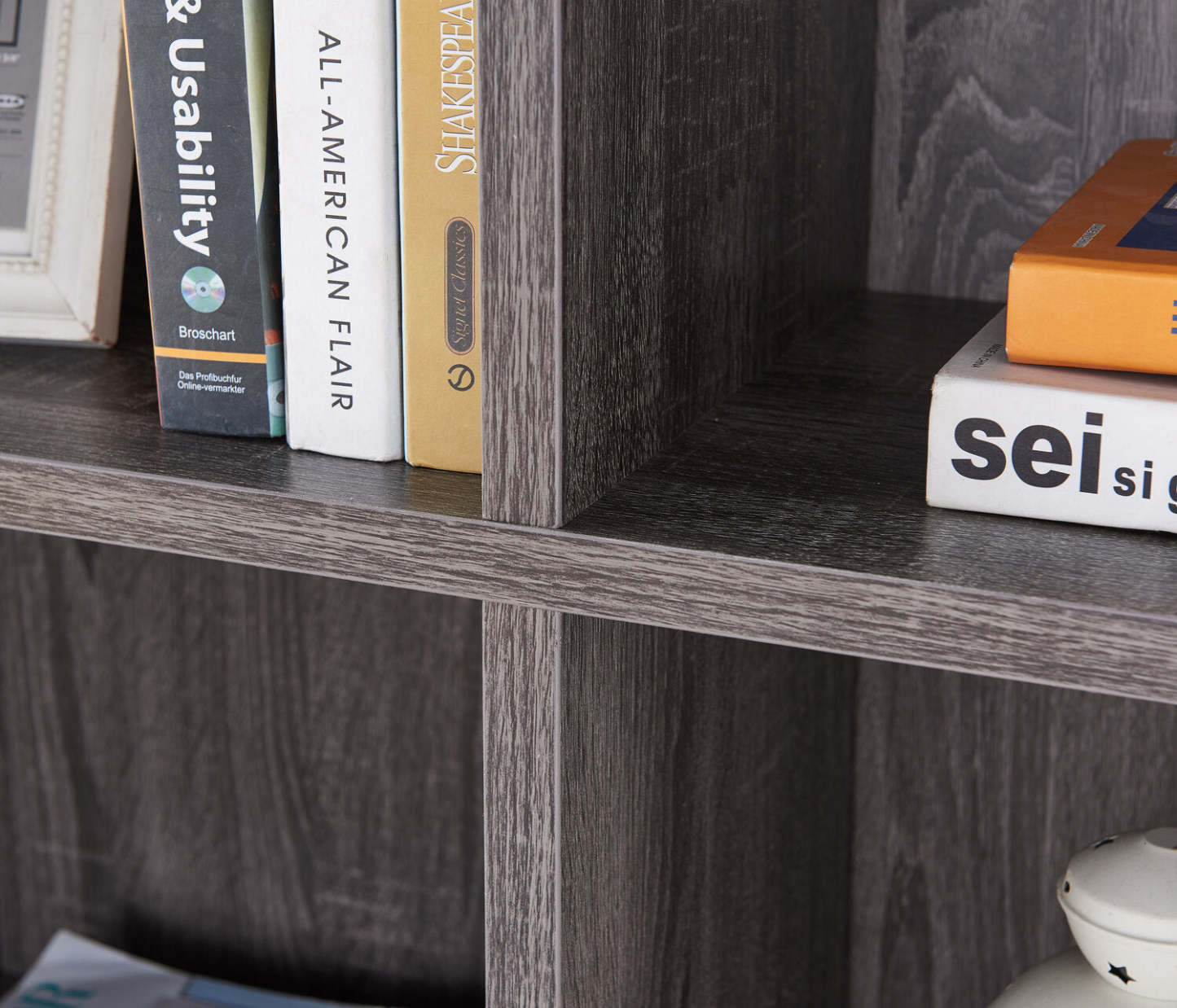 Bibliothèque Oscar Owen 36 avec tiroir et 6 étagères - Gris|Bibliothèque Oscar Owen de 36 po avec tiroir et 6 tablettes - grise