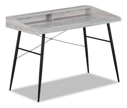 Bureau Jeremy 47.25 avec petite niche - Gris|Bureau Jeremy de 47,25 po avec petite crédence - gris