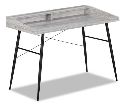 Bureau Jeremy 47.25 avec petite niche - Gris|Bureau Jeremy de 47,25 po avec petite crédence - gris