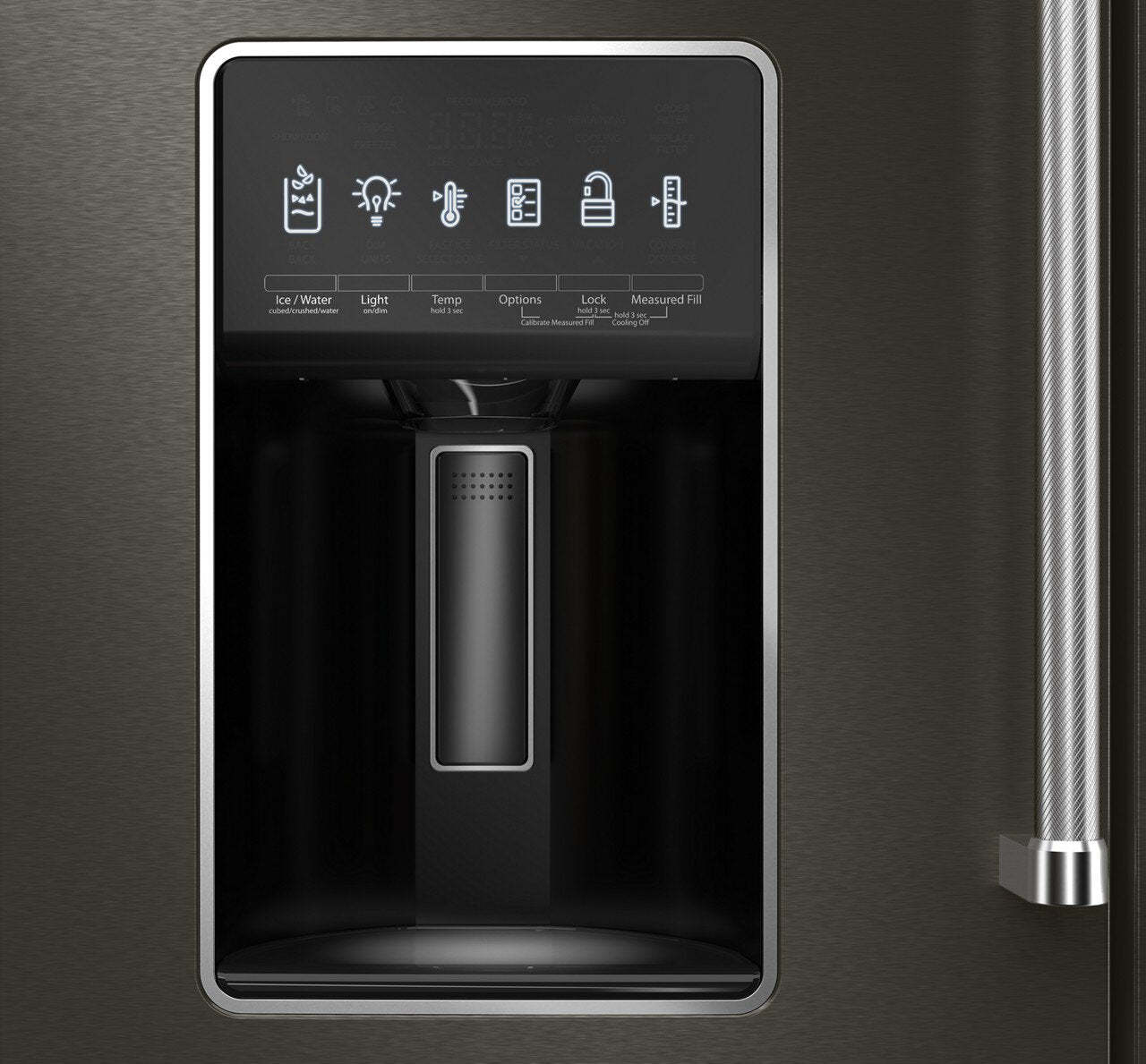 Réfrigérateur KitchenAid de 26,2 pi³ et de 36 po à portes françaises - acier inoxydable noir - KRMF536RBS | KitchenAid 36 26,2 Cu. Fort. Réfrigérateur à portes françaises - Acier inoxydable noir - KRMF536RBS