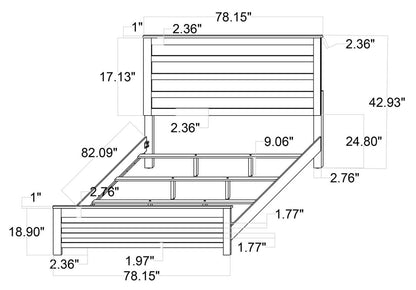 Zoey Panel Bed, Two-tone White & Brown - King Size | Lit à panneau Zoey, deux teintes, blanc et brun - format très grand lit