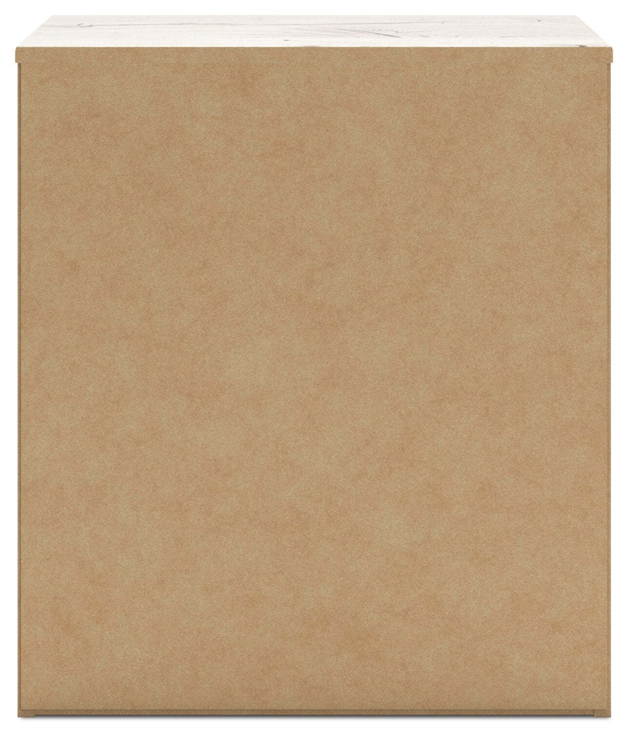 Table de chevet Derekson à 2 tiroirs avec ports USB, 21,7 L x 24,3 H - Blanc rustique | Table de nuit Derekson de 21,7 po (L) x 24,3 po (H) à 2 tiroirs avec ports USB - blanc rustique