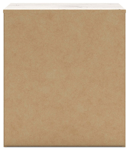 Table de chevet Derekson à 2 tiroirs avec ports USB, 21,7 L x 24,3 H - Blanc rustique | Table de nuit Derekson de 21,7 po (L) x 24,3 po (H) à 2 tiroirs avec ports USB - blanc rustique