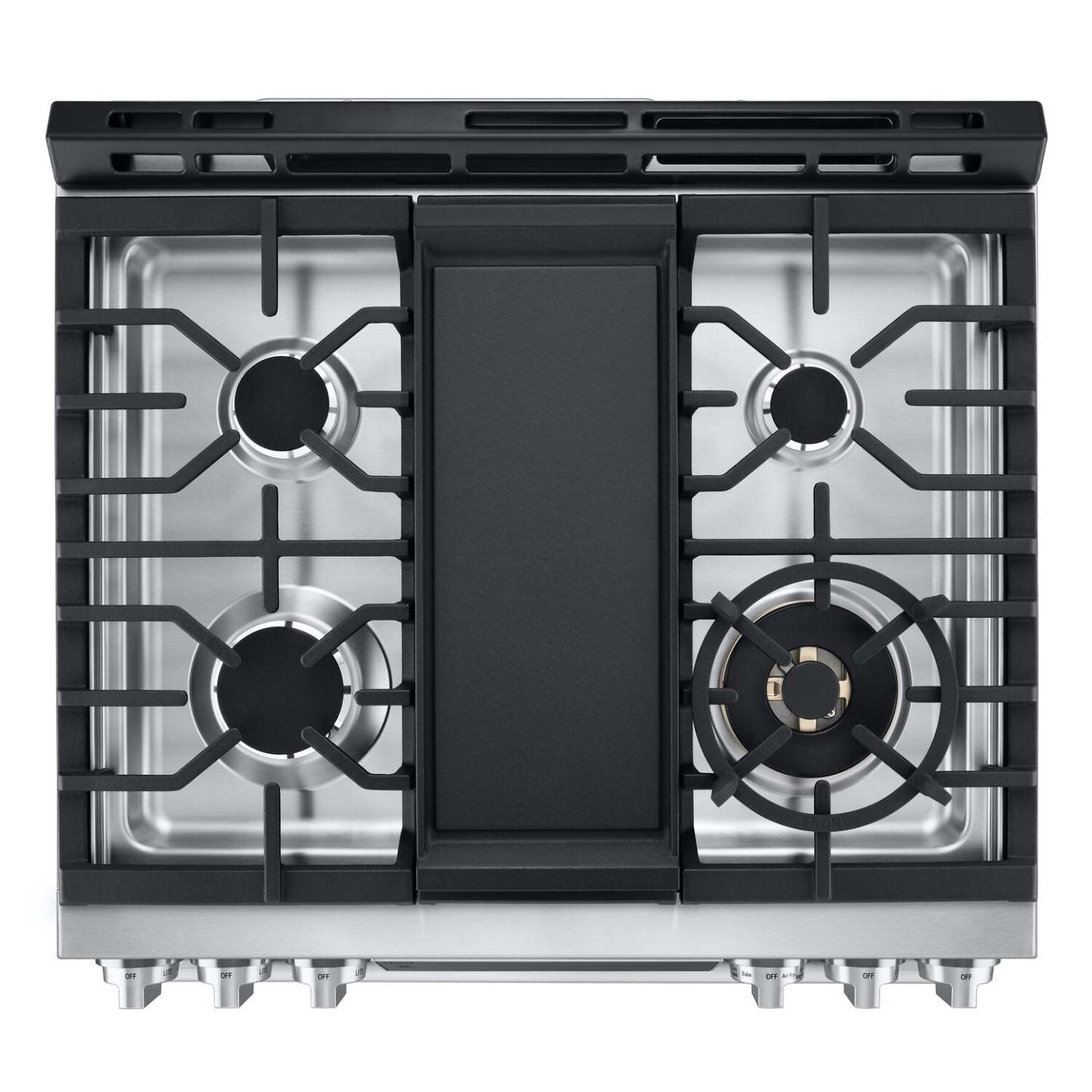 Cuisinière intelligente à gaz LG Studio de 6,3 pi³ avec hublot InstaViewMD et friture à air - acier inoxydable résistant aux traces - LSGS…