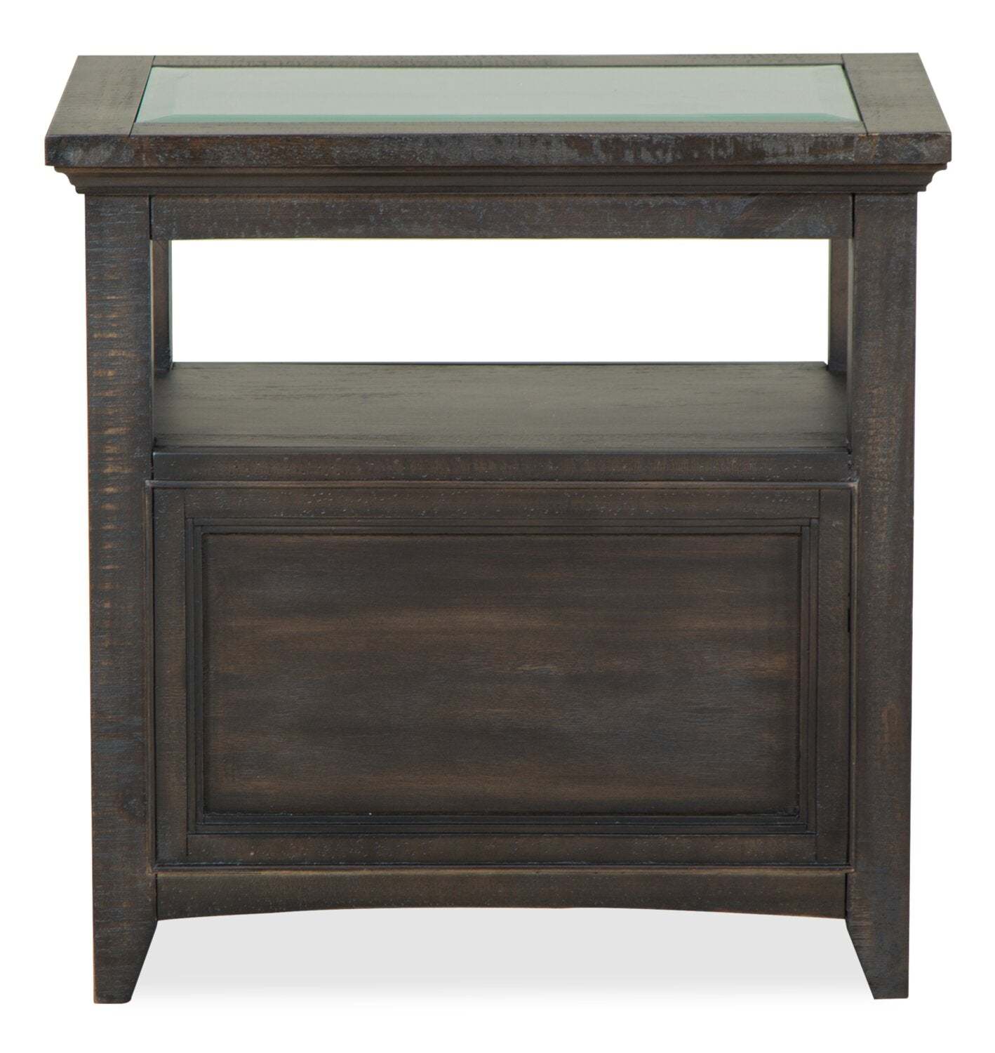 Table de fauteuil traditionnelle Hanson de 15 po en pin avec rangement - graphite