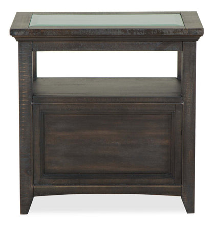 Table de fauteuil traditionnelle Hanson de 15 po en pin avec rangement - graphite