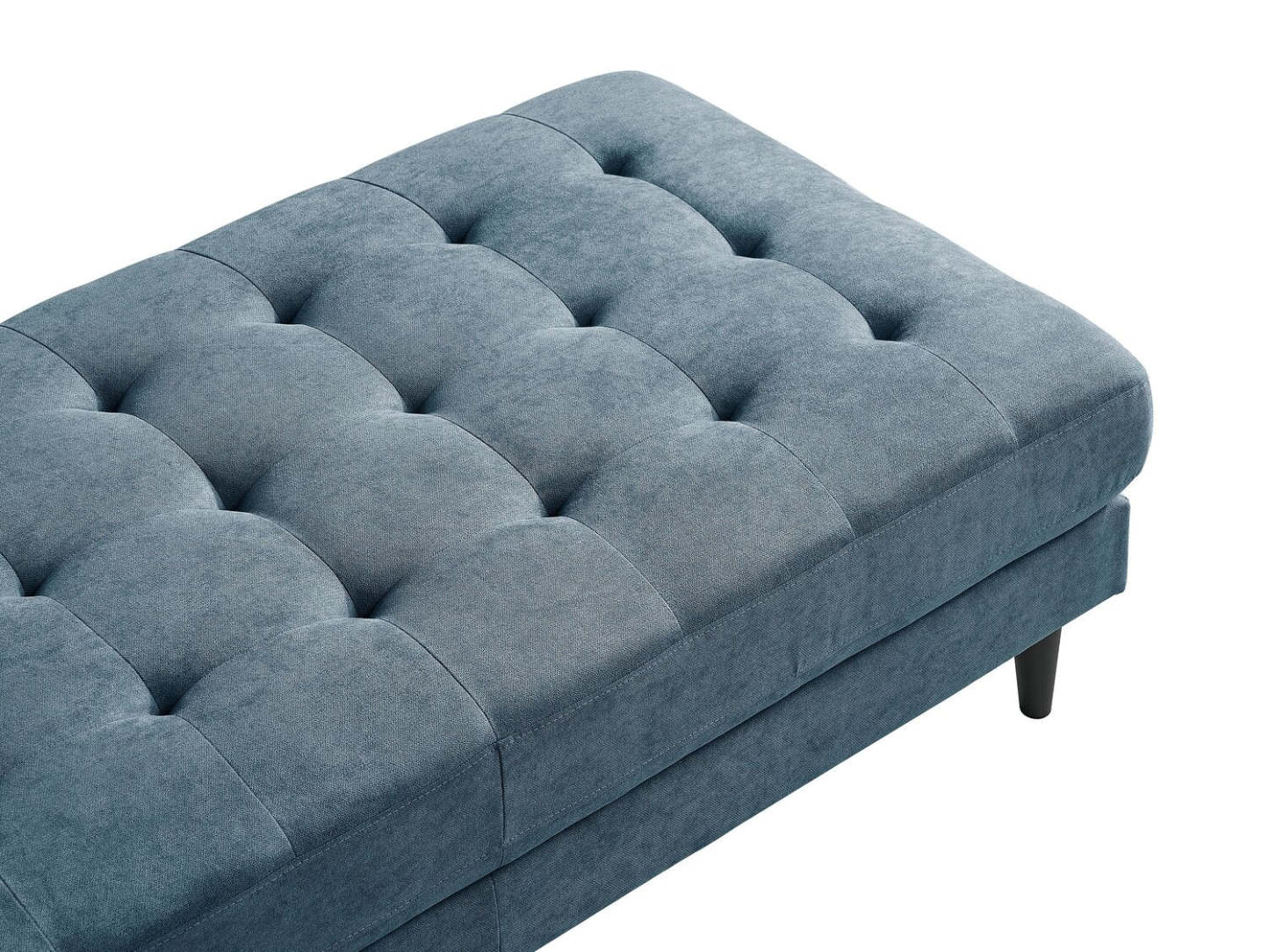 Ottoman en tissu Metro 63 avec coussin capitonné - Bleu denim | Pouf Metro de 63 po en tissu avec coussin capitonné - bleu denim