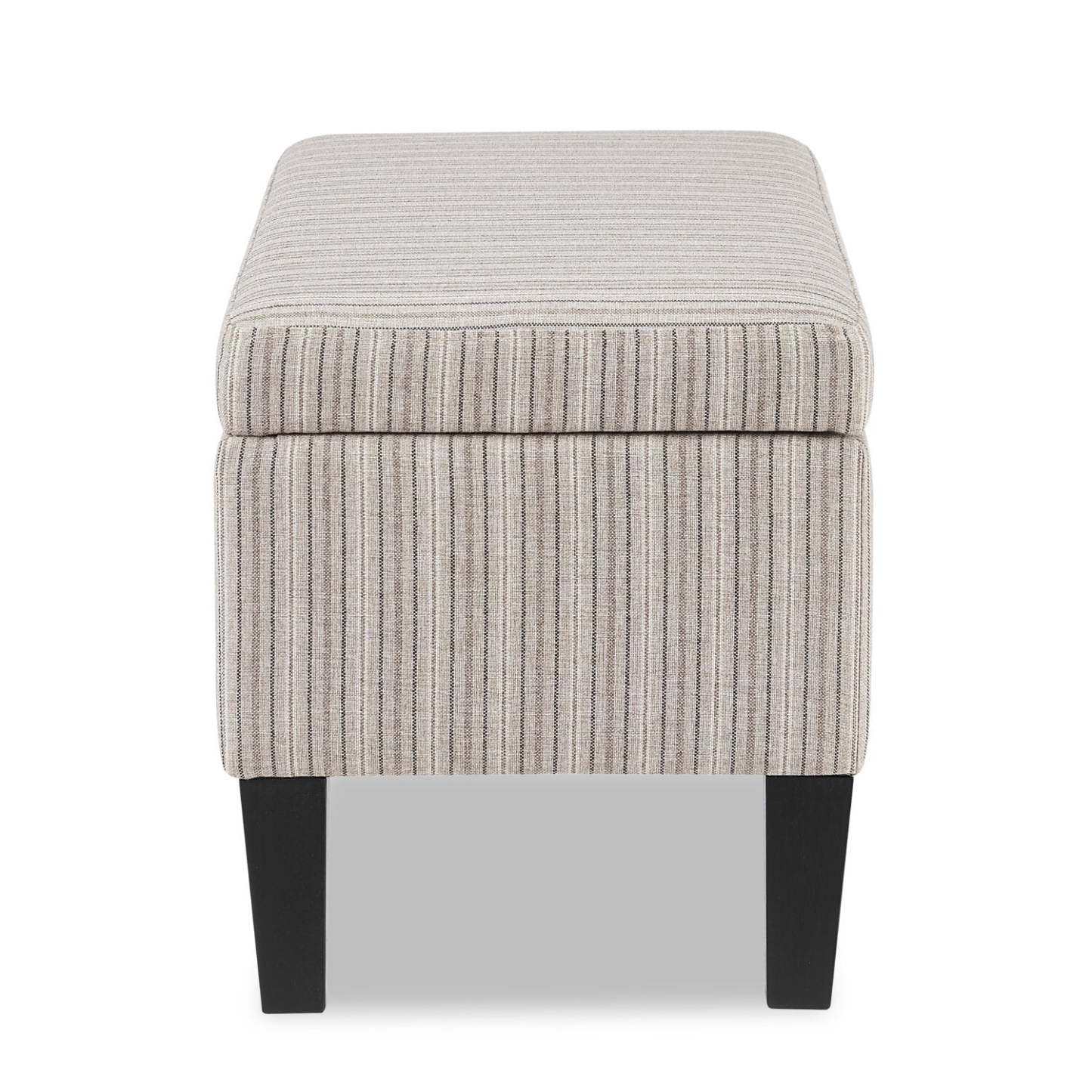 Calgary 32 Storage Fabric Ottoman - Grey Rayé|Pouf de rangement Calgary de 32 po en tissu - rayé gris