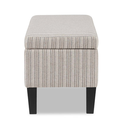 Calgary 32 Storage Fabric Ottoman - Grey Rayé|Pouf de rangement Calgary de 32 po en tissu - rayé gris