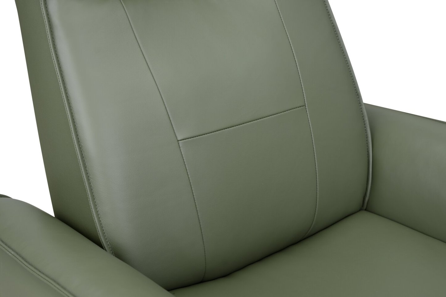 Fauteuil de massage à inclinaison électrique Serene de 31 po en cuir avec véritables appuie-tête électrique et siège chauffant - vert